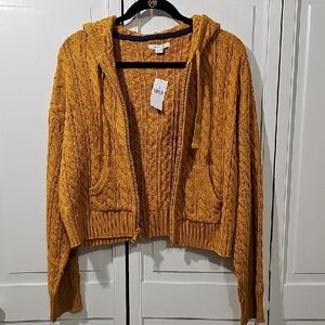 Cozy Mustard Cable Knit Sweater